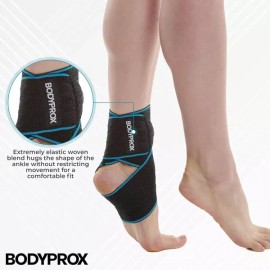 Bodyprox 바디프록스 발목 지지대 스포츠 보호를 위한 조절식 압박 남성과 여성에게 가장 잘 맞는 원 사이즈 [1] BodyProx Ankle Support Adjustable Compression for Sports Protection - One Size Fits Most for Men and Women
