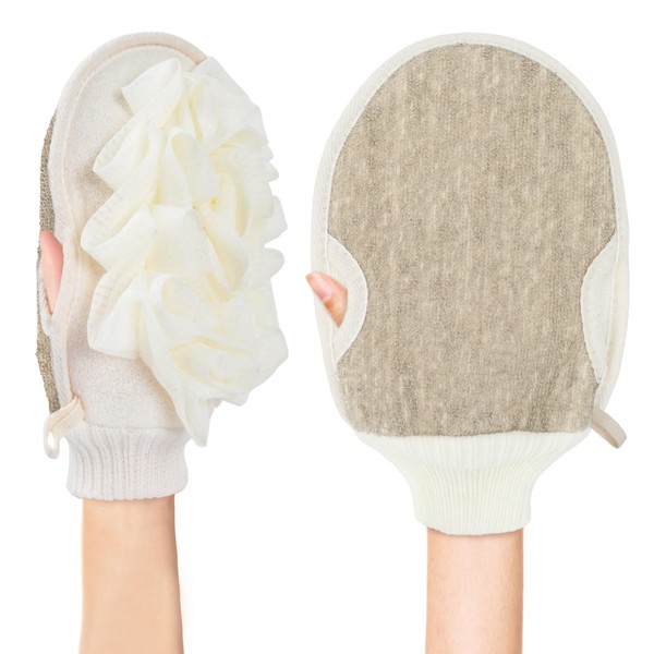 Exfoliating Loofah Gloves, Body Scrub & Bath Sponge, Exfoliating Gloves,