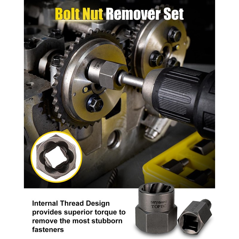 Topec 36Pcs Screw & Bolt Extractor Kit, 3-in-1 Easy Out