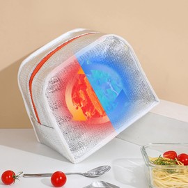 Bolsa de lonchera para mujeres adultas hombres, dibujos animados lindos bolsas térmicas de gran capacidad Almuerzo de preservación de calor recipiente para trabajo de viajes (Dinosaurio verde)