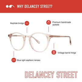 Scojo New York Delancey Street Blue Light Reading Glasses, Handmade Scratch Resistant Readers for Women and Men, Sea Tortoise - 2.00x