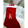 Monogram Christmas Red Velvet Monogram Hanging Stocking“Lette