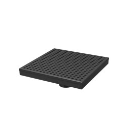 RELN Shower Drain 8" x 8" Stainless Steel Slotted Black w/ Linear Cover