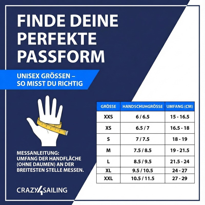 crazy4sailing Sailing Gloves Men & Women Cruising Navy L -