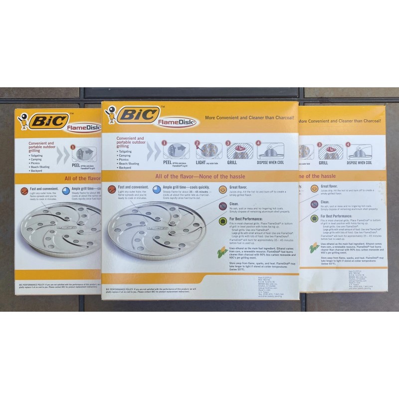 BIC 3 Count Bic FlameDisk Portable Outdoor Grilling Flame Disk