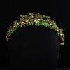 Teyglen Bridal Crystal Headband Green Rhinestone Wedding Headband Hair Crown