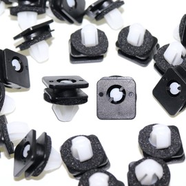 Woodzdon 20 Pcs A Pillar Trim Clip Windshield Moulding Retaining Clips for Ford Explorer 2011-2019 BB5Z78519R44-A Connecting Upper and Lower Moldings Black and White Nylon Retainer with Foam Sealer