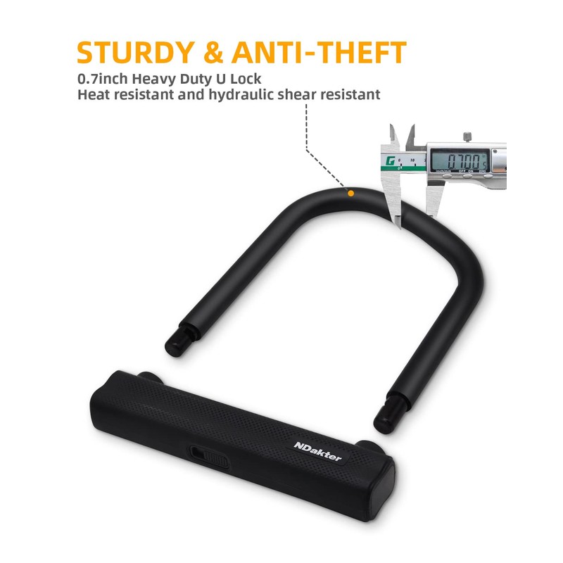 NDakter Bike Locks Heavy Duty Anti Theft, Bicycle U Lock