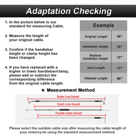 Mofun 65 3/4" Extended Length Clutch Cable Stainless Steel Compatible with Harley Touring Street Electra Road Glide Road King 2021-2023 M8 Models, Fit 8"-10" Handlebar, Black
