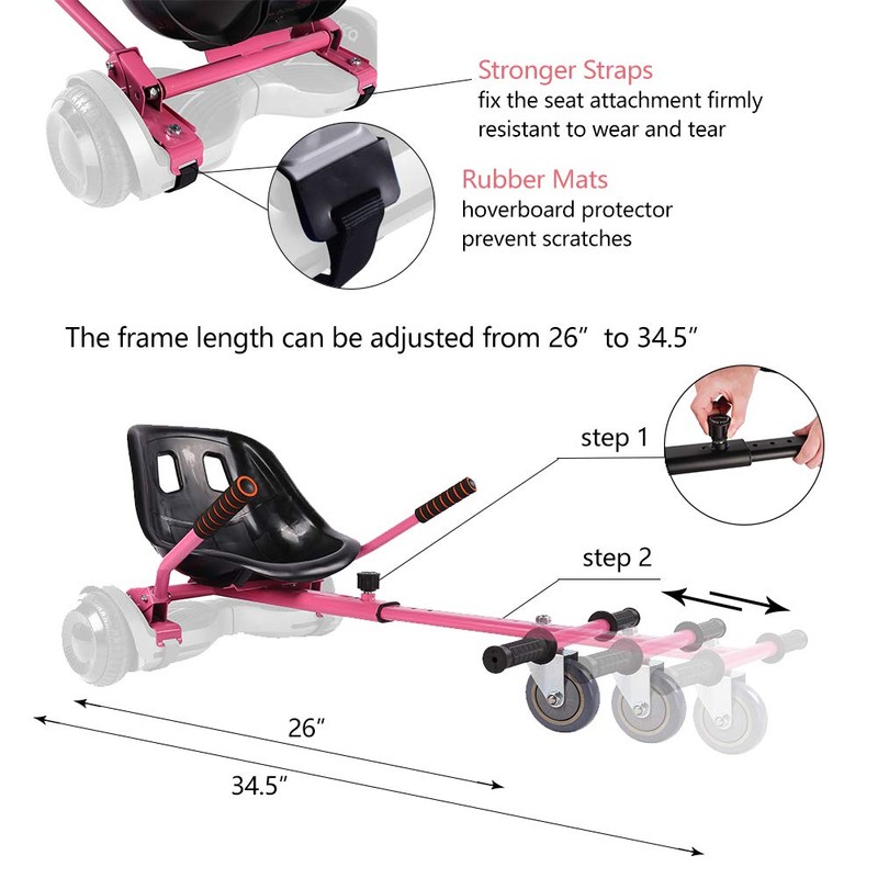 KKA Hoverboard Kart, Hover Cart, Buggy Attachment for 6.5"/8"/10" Hover