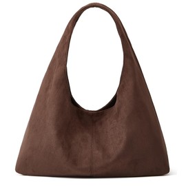 Women's Suede Tote Bag Retro Crescent Shoulder Bag Trendy 2025 Suede Handbag Underarm Purse Work Bag Dumpling Bag