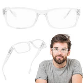 Readerest Blue Light Blocking Reading Glasses, UV Protection, Extra Wide Frame, Blue Light Reading Glasses Men Large, No Magnification Clear