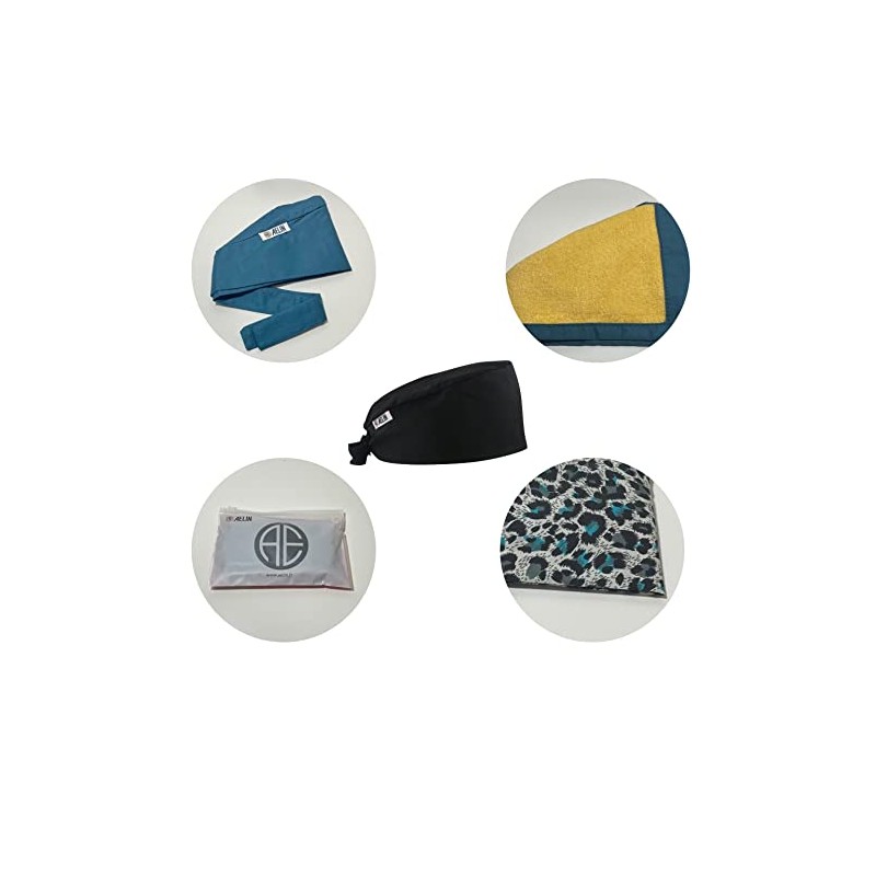 Medizinische Blockhaube, kurzes Haar, Uni, 100 % Baumwolle (Türkisgrün)