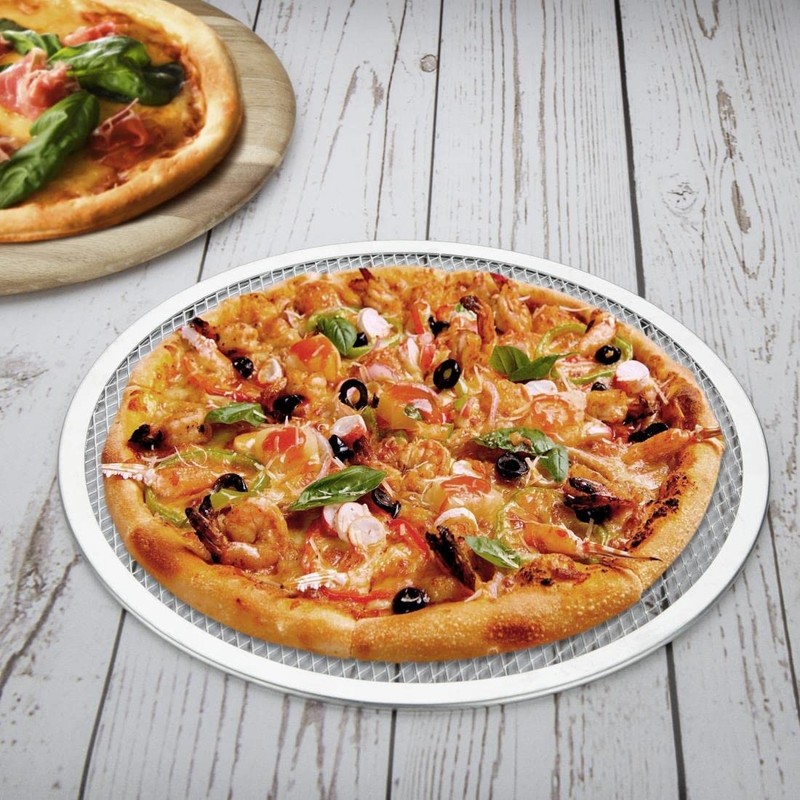 Vogue Aluminium Pizza Screen 30.5 cm/12 inch, Grey, Aluminium, Flat