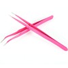 Geviro 2 Pieces Nail Art Tweezers Straight and Curved Tip