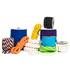 Paracord Planet Natural Twisted Cotton Rope (3/8 Inch, Natural, 25 Feet) - USA Made - Strong Triple-Strand Rope for Pet Toys, Sports, Home Décor, Macramé, Crafts, Indoor and Outdoor Use