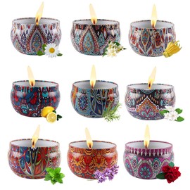 9Pcs Velas Aromáticas, Velas para recuerdos kit, 3OZ,100% Velas Perfumadas de Cera de Soya. Velas aromaticas decorativas, Aplicable a Cumpleaños, San Valentín, Navidad, Decorar Baño, Cuarto, Yoga, et