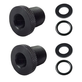 2-Pack Thread Adapters and Rubber Washers, 1/2 * 28-3/4 * 16,Replacement Transmission adapter with Washers,Black