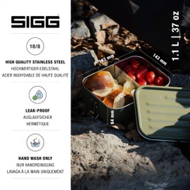 SIGG Gemstone Box Green Lunch Box, Leak-proof Lunch Box for Office, School and Outdoor, Lunch Box Made of High-Quality 18/8 Stainless Steel for on the Go