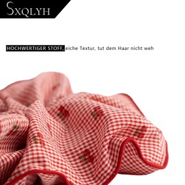 SXQLYH Scrunchie Hair Scrunchie Made of Checked Fabric, Braid Band, Soft, Comfortable, Large Hair Scrunchie, Elastic Band, 18 cm, Scrunchies, Ponytail Holder, Hair Bobble for Women, Thick Long Hair