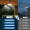 GUYULUX Solar Pendant Lights Outdoor, Solar Shed Light with 360°