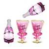 4Pcs 36inch Champagne Bottle Foil Balloons and Goblet Wine Glass