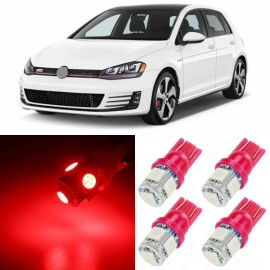Unbranded 13 x Red Interior LED Lights Package For 2010 - 2017 Volkswagen VW Golf GTi MK6