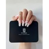 M·Q NAIL,Press on nails,Magic mirror powder square medium nails,Hand drawn,Includes
