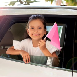 NUOBESTY 50 Pieces Mini Plain Flag Simple Party Indoor Outdoor Rosy Green Red Yellow Blue Stick Flag Sports Competition Club Activities Mini Flag Plain