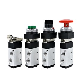IRENEYMK 1 Pcs Mechanical Valve Manual Valve Cylinder Control Valve Roller Pneumatic Switch MSV86522 2-bit 5-Way(MSV86522-LB,No Joint)