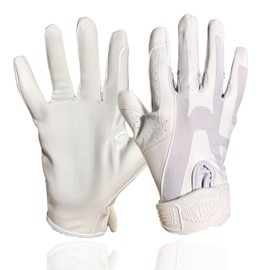 SDukes Prime 2.0 American Football Gloves Receiver (White, XL)