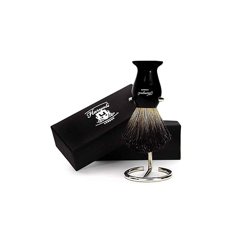 Pure black badger hair shaving brush for him with brush