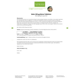 Sanct Bernhard Selenium 200 µg Mono Tablets Vegan 250 Tablets