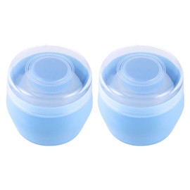 ifundom 2 Borlas de Talco para Bebés con Estuche de Almacenamiento Azul, Material Pp, Aplicación Uniforme y Conveniente para Uso Diario               