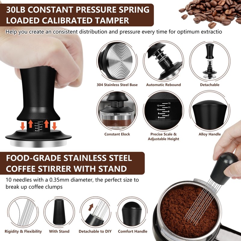 Y-Step 25 PCS Espresso Accessories Kit, Espresso Tamper Kit Coffee
