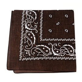 NYFASHION101 Unisex Double Sided Print Paisley Cotton Bandana Head Wrap Scarf, Brown