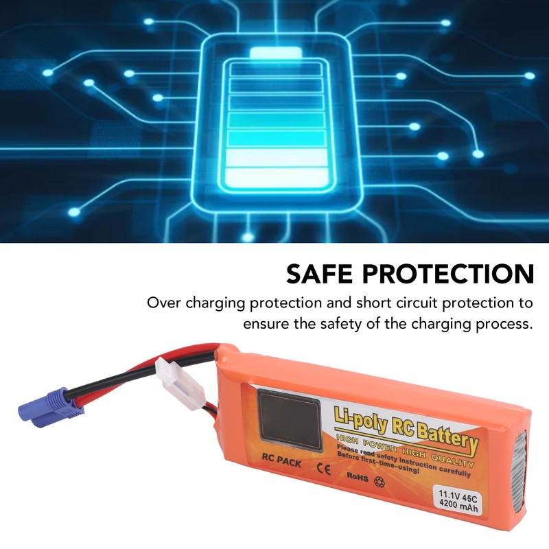 11.1v 4200mah 45C Rechargeable Toy Lithium Battery with EC5 Plug