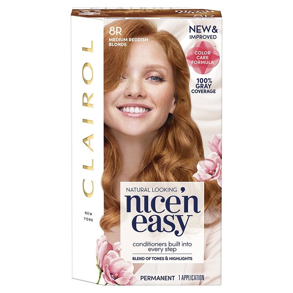 Clairol Nice'n Easy Permanent Hair Color, 8R Medium Reddish Blonde, 1 Count