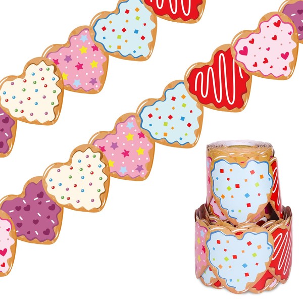 JarThenaAMCS 65.6Ft Valentine's Day Bulletin Board Borders Cute Heart Cookie