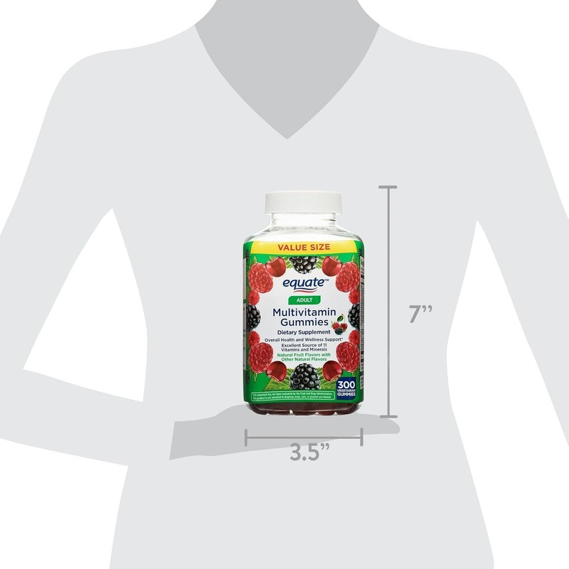 Equate Multivitamin Gummies for General Health, Natural Fruit, 300 Count,