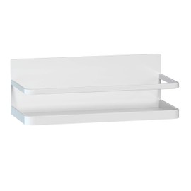 Magnetic Spice Rack, 95store Magnet Refrigerator Spice Shelf Organizer for Spices, Jar of Olive Oil, Cooking Oils, Salt, Pepper, Perfect Space Saver for Small Kitchen (White, 1)