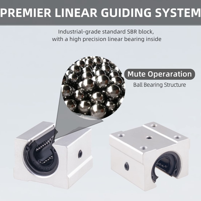 ANWOK Linear Rails and Bearings Linear Rail Guide 2X SBR12-1000mm