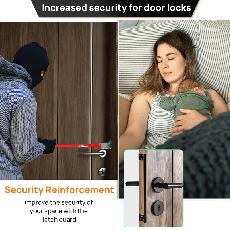 Catephe Door Latch Cover, 2 Pcs Door Latch Guard Plate,
