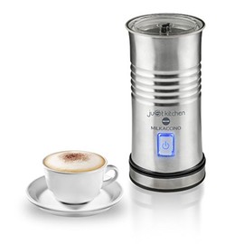 MACOM, Monta Scaldalatte/Cappuccinatore Elettrico, Crea una perfetta schiuma Fredda o Calda di latte per cappuccini e caffè cremosi, Acciaio Spazzolato, Just Kitchen 867 Milkaccino