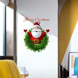 Condessacity Wall Stickers Santa Claus Hugs Father Christmas Wall Stickers Christmas Glass Window Stickers Christmas Wallpaper Christmas Door Stickers Wall Stickers Merry christmas wall sticker decoration window stickers removable wall stickers