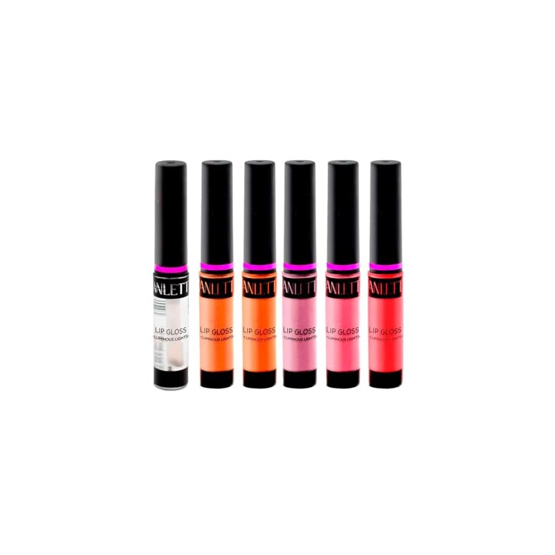 Kit labial lipgloss Anlett con 6 piezas #2 multicolor cont.