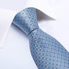 DiBanGu Men's Tie Set Silk Striped Checked Tie with Pocket