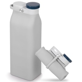 PNEUICALLY Collapsible Water Bottle,Reusable Foldable BPA Free Silicone Water Bottle,Portable Leakproof Sport Cup for Running Traveling Hiking Camping Lightweight Durable 20 oz (Grey)