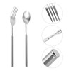 Xiciki Extendable Fork Spoon, Telescopic Stainless Steel Fork & Spoon,