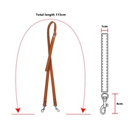 Adjustable Shoulder Strap, 47 x 0.4 Inch PU Leather Crossbody Bag Strap, Replacement Bag Straps for Crossbody Bag, Water Bottles, Yoga Mats (Brown)
